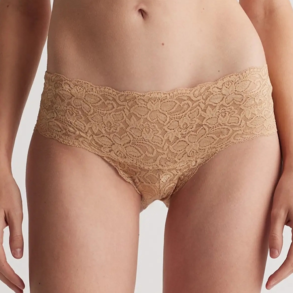 Quince Stretch Lace Cheeky Brief (3-pack) in Clay